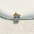 Gold plated dolphin pendant with zircon micro-pave crystals and round center stone - Dolphin Shape Round Zircon