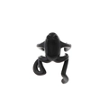Anello a rana stile punk nero opaco con finitura vintage per un look audace e unico - Rana Nero Opaco (8053)