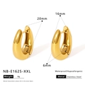 Specifiche dettagliate delle dimensioni per orecchini a cerchio in oro a U - Stile Doppio Extra Large (NB-E1625-XXL)