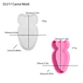 Detailed carrot-shaped silicone tray mold with precise weight and size dimensions - D5217-Carrot Plate Mold