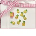 Translucent yellow pineapple nail charms style 03 in 8x12mm size for DIY manicure - Pineapple