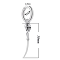 Silver stainless steel skull earring with 10mm inner diameter and 30mm pendant length - Skull / Silver