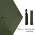 Dark green automatic three-fold umbrella with matching sleeve and lightweight design - Dark Green (Non-Coated)
