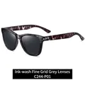 Polarized sunglasses featuring grey ink texture frame and smoke lenses model C244-P01 - Inkhash Fine Grid / Grey Lens