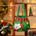 Grüne Weihnachts-Filztasche mit 3D-Eisbär und Sternenmustern, Größe 15x18cm - Gebürsteter Stoff Bunte Handtasche [Bär]