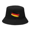 Black cotton bucket hat with German flag graffiti brush strokes for sun protection - M / 10# Graffiti Flag - Black