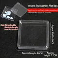 Square transparent nail art storage box with compact flat design for small accessories - Square Transparent Flat Box (4.6*4.6*0.7cm)