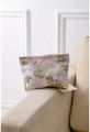 Detail of vintage purple and gold floral jacquard makeup bag with brand label - Gold Silk Plum Blossom - Large