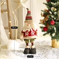 Standing Santa plush doll with knitted sweater and striped hat for Christmas tree decor - Santa Claus Medium Telescopic Thin Leg Style