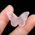 Hand-polished rose quartz butterfly stone ornament with natural crystal texture - Rose Quartz