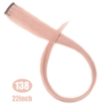 Pale pink 22-inch long straight clip-in hair extension with smooth fiber texture - Pale Pink (138H)