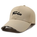 Khaki Baseballkappe mit furious Stickerei und Sport-Zierstreifen auf weißem Grund - Verstellbar / Khaki