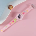 Pink mermaid children's digital watch with ocean themed translucent soft strap - Mermaid Pink