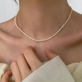 Elegant 2mm-3mm natural freshwater pearl choker necklace with 14K gold filled clasp - Mini Pearl