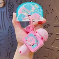 Portachiavi mini microfono rosa con simpatico donut cartoon e funzione di registrazione - Rosa