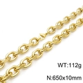 Goldene Edelstahl O-Gliederkette für Herren, Größe 650x10mm und Gewicht von 112g - Goldhalskette (650x10mm)