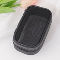 Astuccio da viaggio in rete nera con cerniera per cosmetici e piccoli accessori - Ispessito / Nero