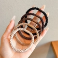 5-piece set of woven high-elasticity hair ties in gradient brown and beige tones - Set of 5 / 1# Mixed Color (Approx 5cm)