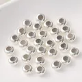 Polished silver slider beads with silicone core for adjustable jewelry making - 6mm / Silver