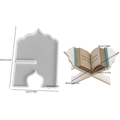 DIY silicone mold for a minimalist music book stand with wavy edge design and dimensions - Reading Stand Style A