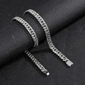 Collana a catena barbazzale in acciaio al titanio argento con chiusura a diamante CNC - Collana 76cm / Color Acciaio