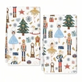 Nutcracker and ballet dancer pattern Christmas kitchen cleaning cloths set of two - Nutcracker and Ballerina Print Style (MJBT66-59) / 2 Pieces/Pack (40*60cm) / Christmas Theme All-over Print
