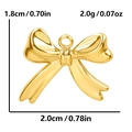 Gold 304 stainless steel bow pendant with dimensions 1.8x2.0cm and weight 2.0g - Minimalist Square Bow / Gold