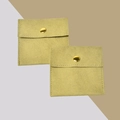 Olive green velvet jewelry pouch with golden snap button for rings and earrings - Snap Button Style / 8*8cm / Fruit Green