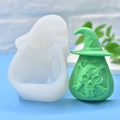 Macro detail of skull wizard hat silicone mold with spider web pattern for DIY crafts - Skull