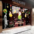 Christmas window decals set with Santa, Snowman and Merry Christmas text for glass decor - Christmas Peekaboo 6114
