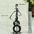 Miniature cello player metal figurine craft decor, height approximately 9.5cm - Ornament 2 (Cellist)