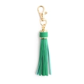 Green PU leather tassel keychain accessory with elegant gold-tone metal clasp - With Lobster Clasp / Green