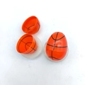 Orange basketball pattern plastic easter egg toy for children featuring split shell design - Basketball Style