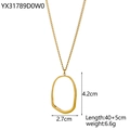 Collana con ciondolo ovale irregolare dorato, dettagli dimensioni 4.2x2.7cm e catena - Ovale Cavo Irregolare (YX31789D0W0)