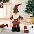 Ausziehbare Weihnachtsmann-Figur mit roter Karo-Weste und festlichen Tannennadel-Details - Schneeflocke Teleskop Weihnachtsmann