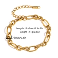 Bracelet chaîne épaisse en acier inoxydable doré, longueur 16+5cm avec fermoir mousqueton - Style Maillon Ovale Epais 7.5mm
