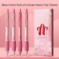 4-pack cherry blossom theme 0.5mm black gel pens with soft grip and sakura box - Cherry Blossom Under Tree [4-pack]