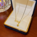 Collana in acciaio inossidabile dorato con ciondolo a cuore 1314 in scatola blu di velluto - Stile cuore 1314 (X110) / Oro