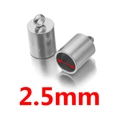 Tapa de extremo de cordón de acero inoxidable de 2,5 mm para pulseras DIY en acabado plata - Diámetro Interior 2.5mm / Plateado