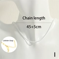 White beaded necklace with golden lobster clasp and adjustable 45+5cm chain length - 45+5cm / White (SET0362-I)