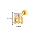 Gold stud earring featuring three teardrop zircons and a small star charm detail - 6# Gold - Three Teardrop Dangle