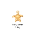 Golden sea turtle pendant in stainless steel for DIY jewelry making, 18x21mm size - Sea Turtle