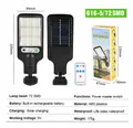 Detailed 72 SMD solar wall light kit with remote control, panel, and packaging display - 616-5 72SMD (With Remote)