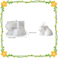 Easter rabbit silicone mold with finished bunny candle and dimensional labels - Jade Rabbit 002