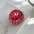 Bird nest hair ring in matte red finish with spiral pattern for sleek ponytails - Glossy Coffee Red