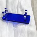 Blue acrylic fountain pen display stand with rectangular base and U-shaped support rack - 12*4*4.5cm / Rhine Blue