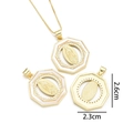 18k gold plated octagonal Virgin Mary pendant necklace with white shell inlay, 2.6cm height - Octagonal Virgin Mary Design (Style G)