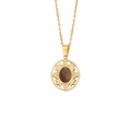Collana vintage in acciaio inossidabile con pendente sole e pietra occhio di tigre - Stile Pietra Occhio Di Tigre (4#)