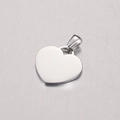 Polished mirror finish stainless steel heart pendant with clasp on brushed metal surface - Steel
