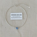 Elegante bracciale a catena in argento S925 con ciondolo a cuore in zirconia blu - 1 Pezzo / Blu Chiaro